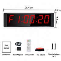 Minuteur de fitness LED avec logo personnalisé, grand bouton poussoir, télécommande sans fil, chronomètre compte à rebours pour l'entraînement sportif