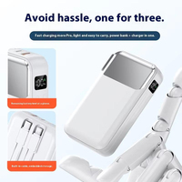 Batterie externe portable à charge rapide avec prise murale intégrée Type-C 20000mAh 20W de sortie Technologie GaN Affichage LED