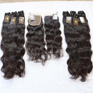 Extensions de cheveux humains vierges indiens naturels pré-plumés 4x45x56x6 fermeture en dentelle frontale HD13x4 13x6 pour vague de fermeture frontale en dentelle - Product Image 3