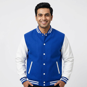 Customized Design <b>Jacket</b> <b>for</b> <b>Men</b> High Quality Wool Body Leather Sleeves Streetwear <b>Baseball</b> CollegeBaseballjacket <b>for</b> <b>men</b> - Product Image 1