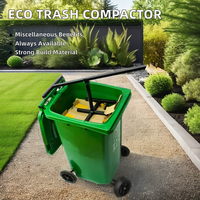 Compacteur de déchets manuel en fer Poubelle à roulettes en acier inoxydable Compacteur de déchets respectueux de l'environnement Brochage