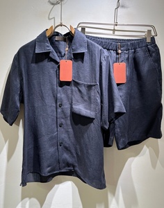 Conjunto de dos piezas de lino informal de verano de la marca de lujo Loro Piana, estilo vintage, deportivo, transpirable y holgado para hombre. - Product Image 3