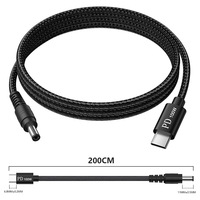 Câble de charge rapide Type C vers DC PD 100W pour ordinateurs portables HP Lenovo Dell, cordon de charge USB-C pour ordinateur portable de 2 m