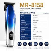 Tondeuse à cheveux professionnelle MRY, lame en titane, rechargeable, tondeuse de barbier, 7200 tr/min, sans fil, écran LED, kit de toilettage sans fil