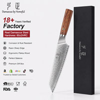 Couteau de chef Santoku japonais VG10 à marque privée OEM, couteaux de cuisine professionnels Kiritsuke, coffret cadeau, couteau en acier Damas