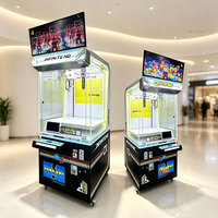 Distributeur automatique de jeux d'arcade à griffes pour enfants avec écran LCD, mini-jeux interactifs, affichage publicitaire, lecteur de cartes métallique et fonctionnement à pièces