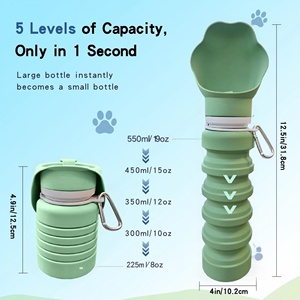 ขวดน้ำพกพาสำหรับสัตว์เลี้ยงคุณภาพสูง 2 in 1 แบบพับได้ ทำจากซิลิโคนเกรดอาหาร ปลอดภัยสำหรับสัตว์เลี้ยง - Product Image 2