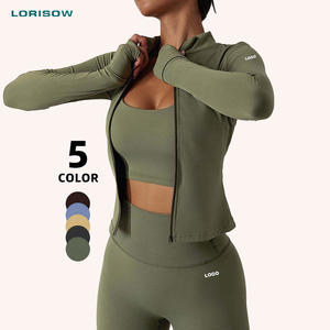 OEM ODMNude Feeling da <span class=keywords><strong>donna</strong></span> Slim Fit Full Zip up Yoga Gym Fitness manica lunga <span class=keywords><strong>tuta</strong></span> Yoga per <span class=keywords><strong>donna</strong></span> abbigliamento da <span class=keywords><strong>palestra</strong></span> allenamento giacca con cerniera - Product Image 1