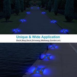1PC Lampe Solaire Extérieure à Lumière Bleue, Lampadaire Solaire, Lampe de Jardin, Lampe Encastrée pour Escalier, Lampe Solaire Enterrée pour Terrasse - Product Image 4