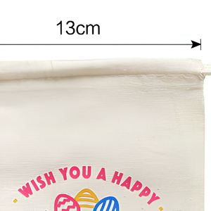 <b>Easter</b> Cotton Drawstring <b>Bags</b> Reusable Gift Packaging Pouches with Heat Transfer Printing Custom Logo for Party Candy - Product Image 4