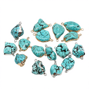 Collar de Moda con Colgante de Piedra Natural Irregular para Mujer, Joyería de Piedra Verde en Bruto Pulida, Regalo - Product Image 4