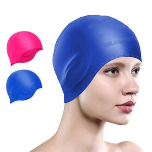 Bonnet de bain en silicone unisexe, protection des oreilles, couleur unie, pour la natation - Product Image 1