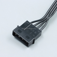 Cable Divisor de Alimentación de 4 Pines a 5 SATA de 60 cm y 18 AWG, Cable de Extensión Convertidor IDE a SATA para HDD, SSD, Unidad Óptica, Fuente de Alimentación