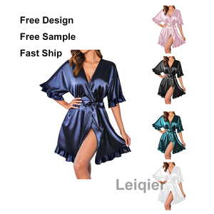 <span class=keywords><strong>Kimono</strong></span> Corto in Raso Personalizzato per <span class=keywords><strong>Donna</strong></span>, <span class=keywords><strong>Vestaglia</strong></span> a Mezza Manica per Matrimoni Estivi - Product Image 1
