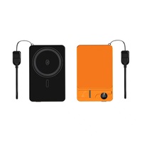 Batterie externe magnétique ultra-mince en alliage d'aluminium 3-en-1 avec charge rapide sans fil 20W, affichage LED, grande capacité et cordon portable