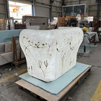 Dalle de quartz en marbre blanc translucide sur mesure pour comptoir de bar lumineux de luxe pour la maison et les événements