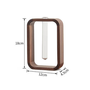 Vase en verre en bois <span class=keywords><strong>de</strong></span> noyer <span class=keywords><strong>de</strong></span> haute qualité, vase en tube à essai, vase pour plantes hydrophiles, porte-plantes pour la décoration <span class=keywords><strong>de</strong></span> la maison - Product Image 5
