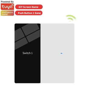 Tuya สวิตช์ไฟปุ่มกล Wi-Fi 1/2/3/4แก๊งสวิตช์อัจฉริยะ RGB สามารถปรับแต่งชื่อไฟได้การแสดงผลแบบ DIY บนจาน - Product Image 1