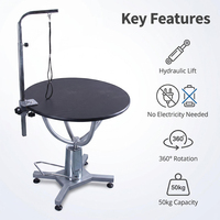 Table de toilettage pour animaux de compagnie professionnelle portable AP-805A, table ronde hydraulique, table de toilettage pour chiens, table réglable électrique pour animaux de compagnie