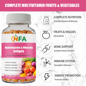 Cápsulas Blandas de Multivitaminas y Minerales OEM ODM con Vitamina, Calcio e Ioduro para Apoyar la Energía, la Inmunidad, la Función Muscular, la Salud Ósea y Cardíaca - Product Image 3