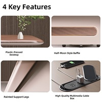Ensemble de bureau et chaise de direction de luxe avec accessoires de quincaillerie de haute qualité, design moderne minimaliste en bois
