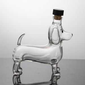 Decantador de Vidrio con Forma de Perro Dachshund, Botella de Vidrio para Whisky, <span class=keywords><strong>Vino</strong></span> o Licor con Forma de Animal Adorable y Tapón de Corcho - Product Image 1