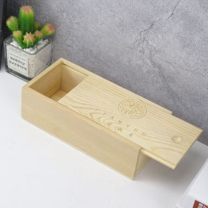 आयताकार Storawomenne Leatherbox बॉक्स शीर्ष फिसलने Liwomenl-फिसलने के साथ बाहर लकड़ी ढक्कन उपहार सरल लकड़ी के मामले के लिए गत्ते का डिब्बा पाइन - Product Image 6