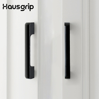 Poignées de meuble modernes en profilé aluminium Hausgrip, noir mat, pour tiroirs, armoires de cuisine, quincaillerie longue barre