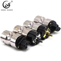 Prise d'alimentation YIVO XSSH cuivre pur plaqué or Rhodium HIFI norme européenne femelle mâle alimentation EU IEC connecteur électrique prise