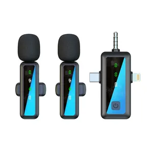 H65 Triple-Tương Thích Không Dây Lavalier <span class=keywords><strong>Microphone</strong></span> Cho Điện Thoại/PC Live Streaming Kép Mic Hệ Thống Với Giảm Tiếng Ồn Mini Thiết Kế - Product Image 1