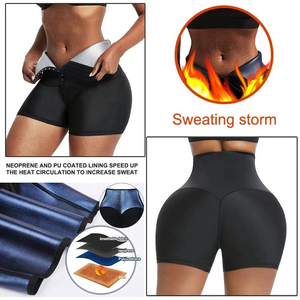 <span class=keywords><strong>Short</strong></span> d'entraînement élastique taille haute personnalisé <span class=keywords><strong>pour</strong></span> femmes Body Shaper Biker Sweat Trainer Leggings <span class=keywords><strong>pour</strong></span> la maison Yoga perte <span class=keywords><strong>de</strong></span> poids Sauna pantalon - Product Image 5