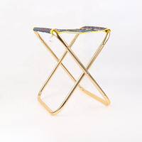 Outdoor Camping Stool 4 Legs Folding Portable Chair Lightweight Foldable Stool for Hiking Fishing Camping Travelling