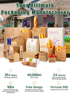 Emballages alimentaires en papier kraft biodégradable marron personnalisés, sacs à pretzels écologiques, poignée en corde de coton, résistants à la graisse - Product Image 6