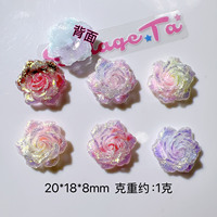 Breloques en résine florale Rose Dessin animé DIY Décoration pour coque de téléphone et pince à cheveux