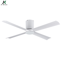 Ventilateur de plafond LED de 48 pouces avec lumière, 3 pales en ABS, moteur BLDC, télécommande, ventilateur décoratif encastré pour la maison