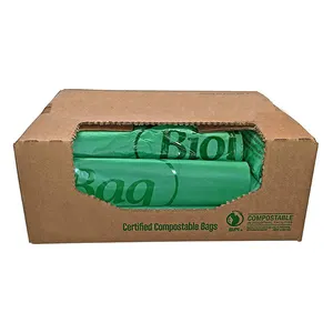 Custom Logo Strong PLA Rubbish Packaging Bag Refuse Sacks Designer Print Plastic Garbage Bag Corn Starch Biodegradable