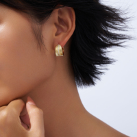 Boucles d'oreilles créoles en argent sterling 925 avec texture feuille et moissanite pour femme, sertissage pavé, couleur D, moissanite VVS1, boucles d'oreilles diamant