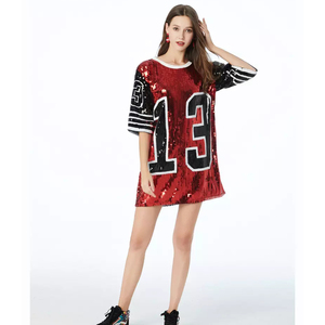 <span class=keywords><strong>Robe</strong></span> à paillettes personnalisée, <span class=keywords><strong>maillot</strong></span> <span class=keywords><strong>de</strong></span> <span class=keywords><strong>basket</strong></span>-ball à paillettes, t-shirt décontracté pour femmes, hip-hop, robes - Product Image 4