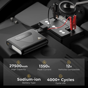 OUKITEL C01 เครื่องจั๊มพ์สตาร์ทรถยนต์แบบพกพา 1350A PD60W -40 องศาเซลเซียส ถึง 80 องศาเซลเซียส แบตเตอรี่ 80Wh พาวเวอร์แบงค์สำรองฉุกเฉิน - Product Image 3