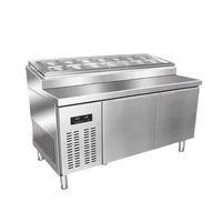Réfrigérateur commercial en acier inoxydable pour sandwichs et pizzas, table de préparation réfrigérée pour restaurant, armoire réfrigérée