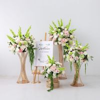 Boule de fleurs artificielles rose et verte, centre de table de mariage, couleurs populaires assorties pour l'aménagement d'événements et de fêtes, disponible en gros et sur mesure