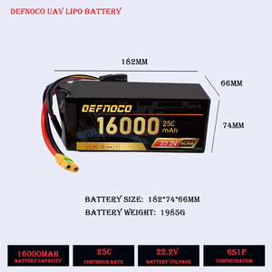 Baterai Drone UAV RC waktu terbang lama, paket baterai Lipo 6S 12S 22.2V 44.4v 16000mAh 22000mAh untuk perlindungan tanaman pertanian - Product Image 2