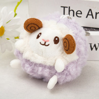 Gantungan Kunci Boneka Domba Tanduk Keriting Bulat Warna Macaron, Aksesoris Tas, Mainan, Hadiah, Grosir, Custom