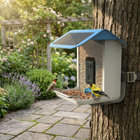 Mangeoire à oiseaux solaire étanche avec caméra extérieure, alimentation automatique, en plastique solide, design élégant
