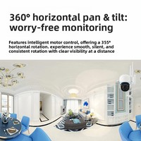 Caméra de surveillance WiFi PTZ panoramique 360° extérieure étanche 2MP sans fil avec carte mémoire