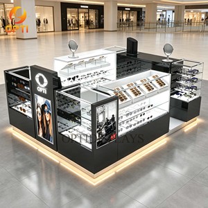 Kiosque à lunettes personnalisable pour centre commercial, vitrine haut de gamme pour lunettes, comptoir de vente au détail pour opticien avec logo - Product Image 2