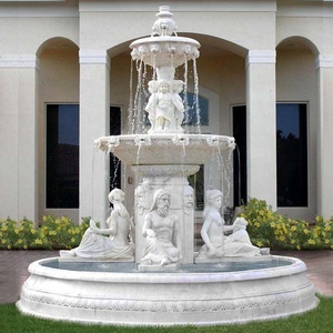 Grande fontaine en marbre avec statues mythologiques, fontaine d'eau en pierre pour jardin extérieur, pour villa - Product Image 1
