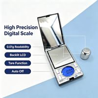 Báscula Digital Portátil de Alta Precisión 0.01g, Mini Báscula de 200g 500g para Pesar Oro, Joyas y Diamantes