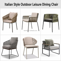 Chaise de bistrot moderne d'extérieur avec cadre en aluminium et assise en corde tressée, service OEM/ODM direct usine pour bars et jardins