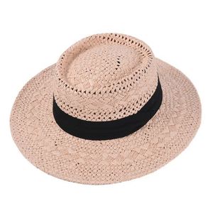 Sombrero de Paja Panamá Tejido a Mano de Alta Calidad para Mujer, Sombrero de Playa Transpirable con Protección Solar para el Verano - Product Image 3